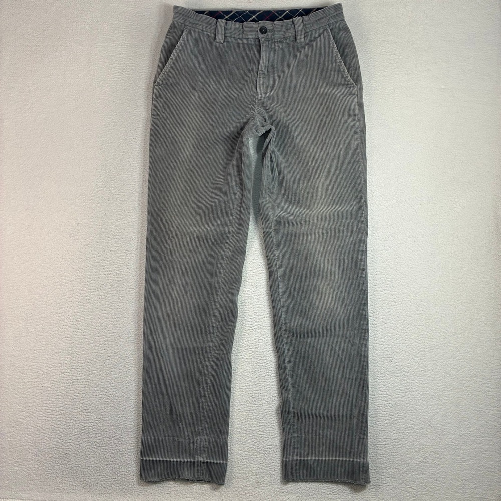 Brooks Brothers Clark Corduroy Pants Men 32x32 Gray Stretch Preppy Chino